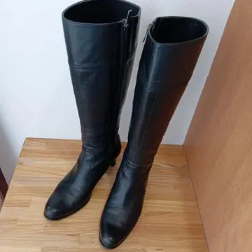 [ REGAL ] 블랙 가죽 롱 부츠 사이드 지퍼 일본제 22cm