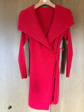 플리츠 코트 빨간색