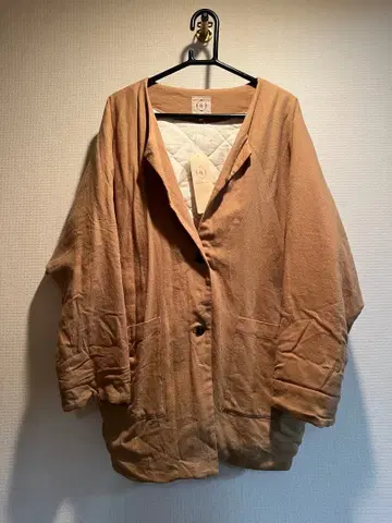 노카라 와이드 코트 베이지