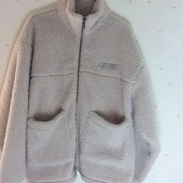 CONVERSE 플리스 자켓 베이지