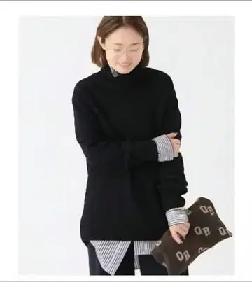 JADE 네이비 터틀넥 니트 스웨터 프리