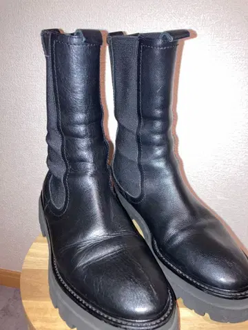 PASCUCCI 파스쿠치 사이드 고어 부츠 블랙 37 볼륨 통굽