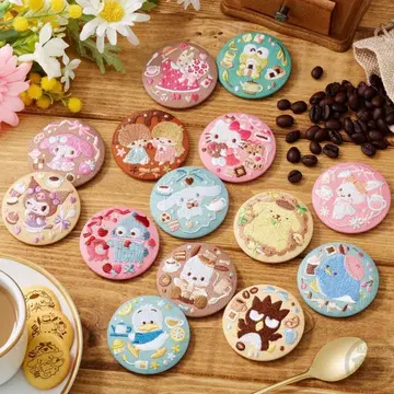 산리오 캐릭터즈 자수 캔뱃지 컴플리트 전 15종류