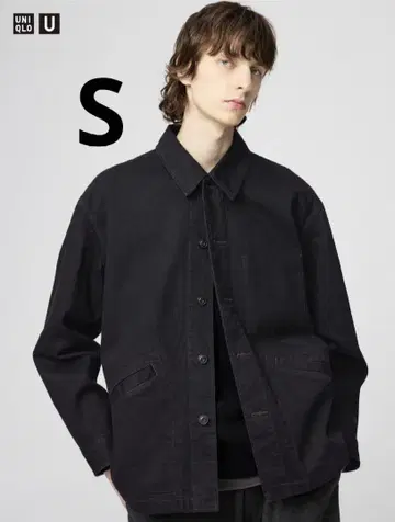 UNIQLO U 오버 사이즈 컬러 데님 자켓 블랙 S