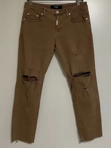 REPRESENT 리 데미지 가공 스키니 팬츠 브라운 32