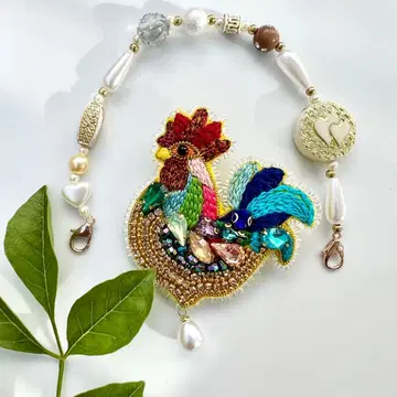 비즈 자수 브로치 & 참 컬러풀 코켓코~ 핸드메이드