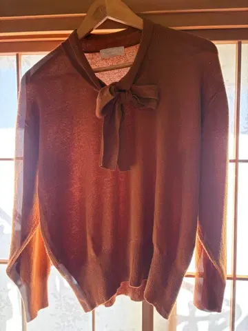 캐시미어 스웨터 보타이 긴팔