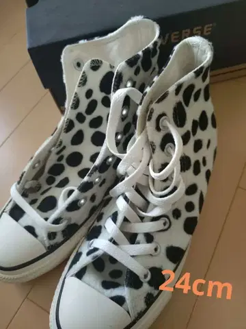 [ 미사용 ] 달마시안 패턴 올스타 하이컷 24cm