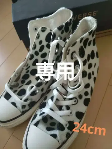 [ 미사용 ] 컨버스 올스타 달마시안 패턴 하이컷 24cm