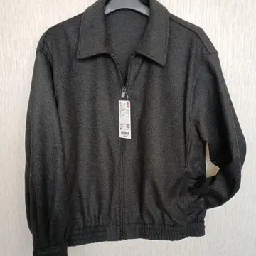 UNIQLO 브러쉬드 저지 오버 사이즈 블루종 M 다크 그레이