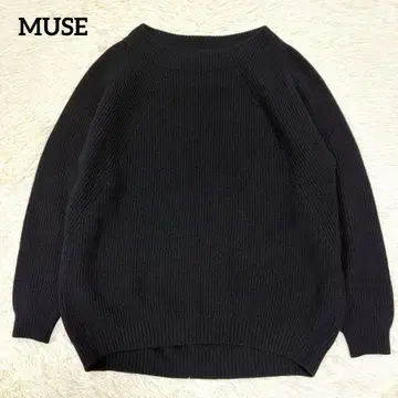 새상품급 뮤즈 두지엠 클라세 캐시미어 혼방 아제 풀오버 실크 블랙