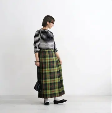 오닐 더블린 그린 체크 롱