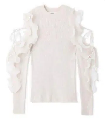 SNIDEL 플리츠프릴 도킹 니트 풀오버