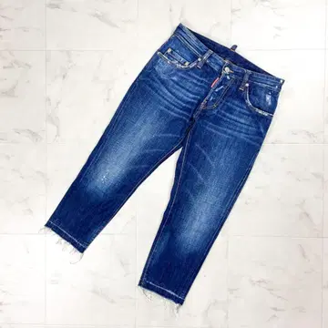 DSQUARED2 데미지 가공 크롭 팬츠 청바지 네이비 40*HD639