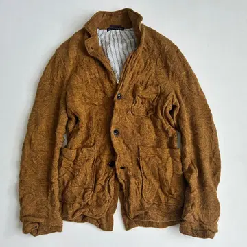 투모로우랜드 주름 가공 울 자켓 L 믹스 브라운 니트