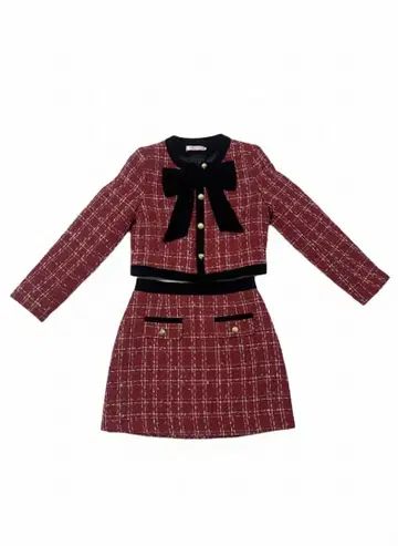 레드 체크 트위드 셋업