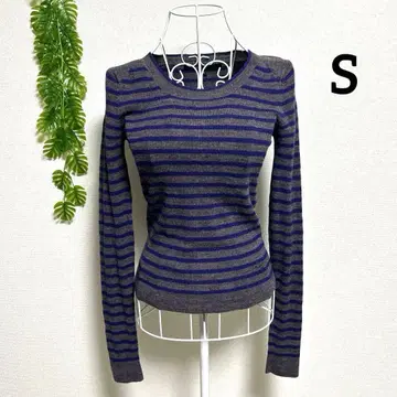 마크제이콥스 S 긴팔 니트 스웨터 울 100% 그레이/네이비