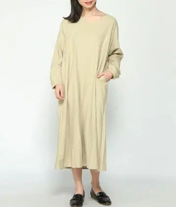 studio CLIP 스튜디오 클립 린넨 레이온 루즈 V넥 원피스