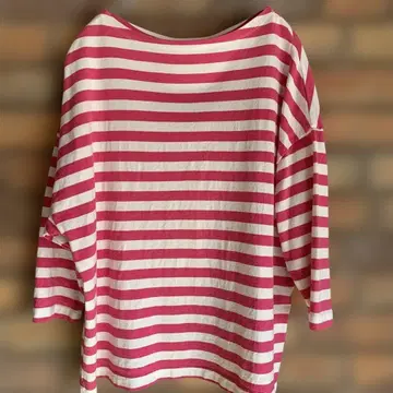 maillot 마이요 핑크 보더 7부 소매 사이즈 0