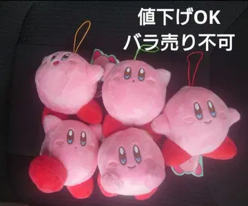 커비 봉제 인형 5체 세트 스트랩 포함