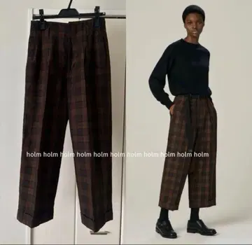 2022AW 마가렛호웰 울 린넨 체크 팬츠