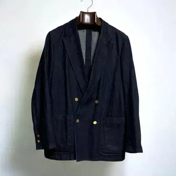 유나이티드 애로우즈 데님 더블 자켓 블레이저 골드 버튼