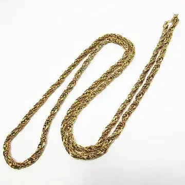 빈티지 그로세 뜨개질 롱 목걸이 골드 컬러 액세서리