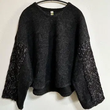 sneeuw 스뉴 니트 풀오버 그레이 루즈핏 이소재 절개 긴팔