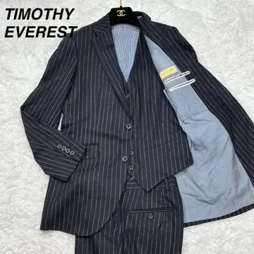 [컨디션 최상] 티모시 에베레스트 3 피스 스트라이프 수트 비즈니스