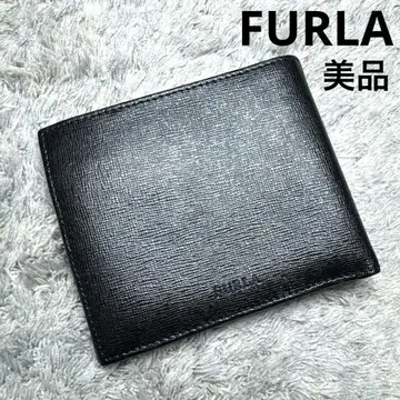 [ 새상품급 ] FURLA 훌라 접이식 지갑 가죽 블랙