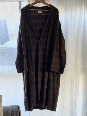 EFILEVOL 체크 무늬 롱 코트 사이즈 2