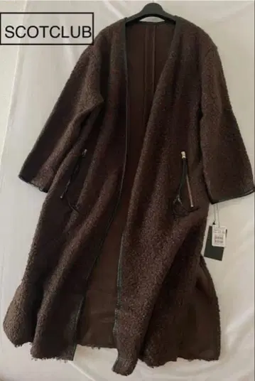 스콧 클럽 에코 가죽 파이핑 보아 코트 미사용 새상품 정가 23000엔