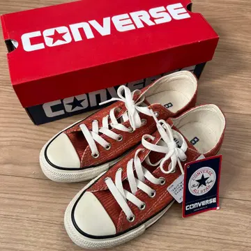 [ 새상품 ] 컨버스 스니커즈 빨간색 오렌지 스웨이드 24.5cm