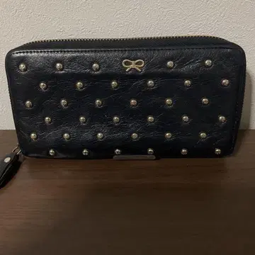 개점 세일 단기 사용품 고품질 안야 힌드마치 가죽 라운드 지퍼