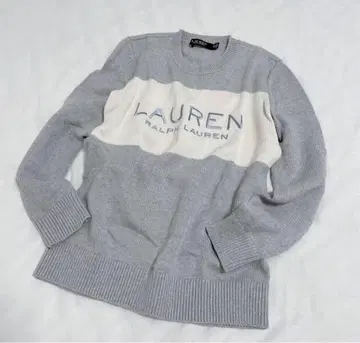 랄프 로렌 코튼 스웨터 로고 자수 xs 새상품급 그레이