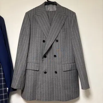 두 번 착용 카노니코 그레이 더블 수트 180 6Drop 허리 84