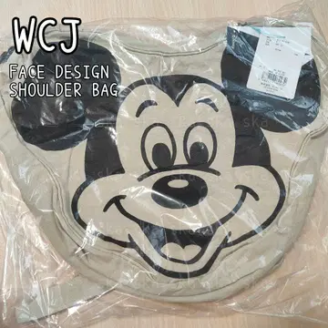 WCJ 페이스 디자인 숄더 백 미키 그레이