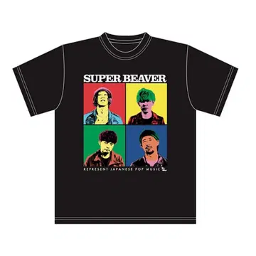 SUPER BEAVER 팝아트 T셔츠 블랙 M