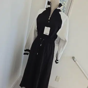 블랙/화이트 티셔츠 원피스 M Rady