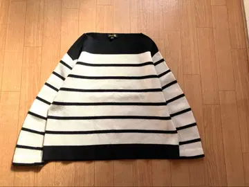 드로어 Drawer 울 캐시미어 밀라노 리브 보더 니트