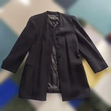 Giorgio Armani 노카라 울 자켓 블랙