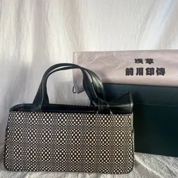 새상품급 아사쿠사 마에카와 인덴 핸드백 변형 이치마츠 패턴