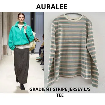 AURALEE 보더 티셔츠 롱 T 사이즈 2