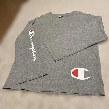 [새상품급] Champion 그레이 롱 슬리브 T셔츠
