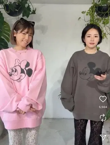 wcj 미니 핑크 맨투맨 미사용 새상품