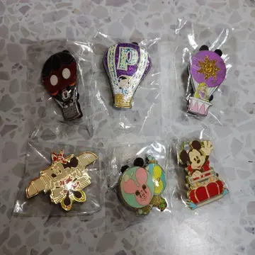 도쿄 디즈니 리조트 핀 배지 6개 세트 열기구 미키 미니 새상품