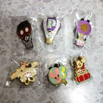 도쿄 디즈니 리조트 핀 배지 6개 세트 열기구 미키 미니 새상품