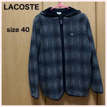 LACOSTE / 라코스테 긴팔 집업 보아 후드티 40 그레이 체크