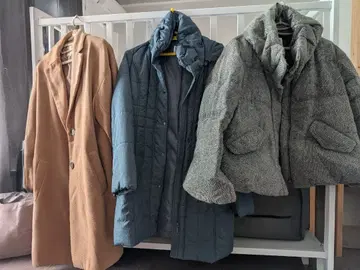 롱 코트 다운 자켓 세트