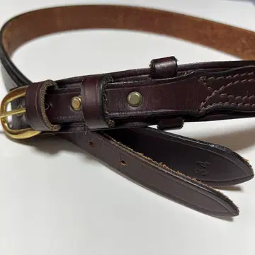 레인저 벨트 천연 가죽 이중 가죽 벨트 웨스턴 브라운 골드